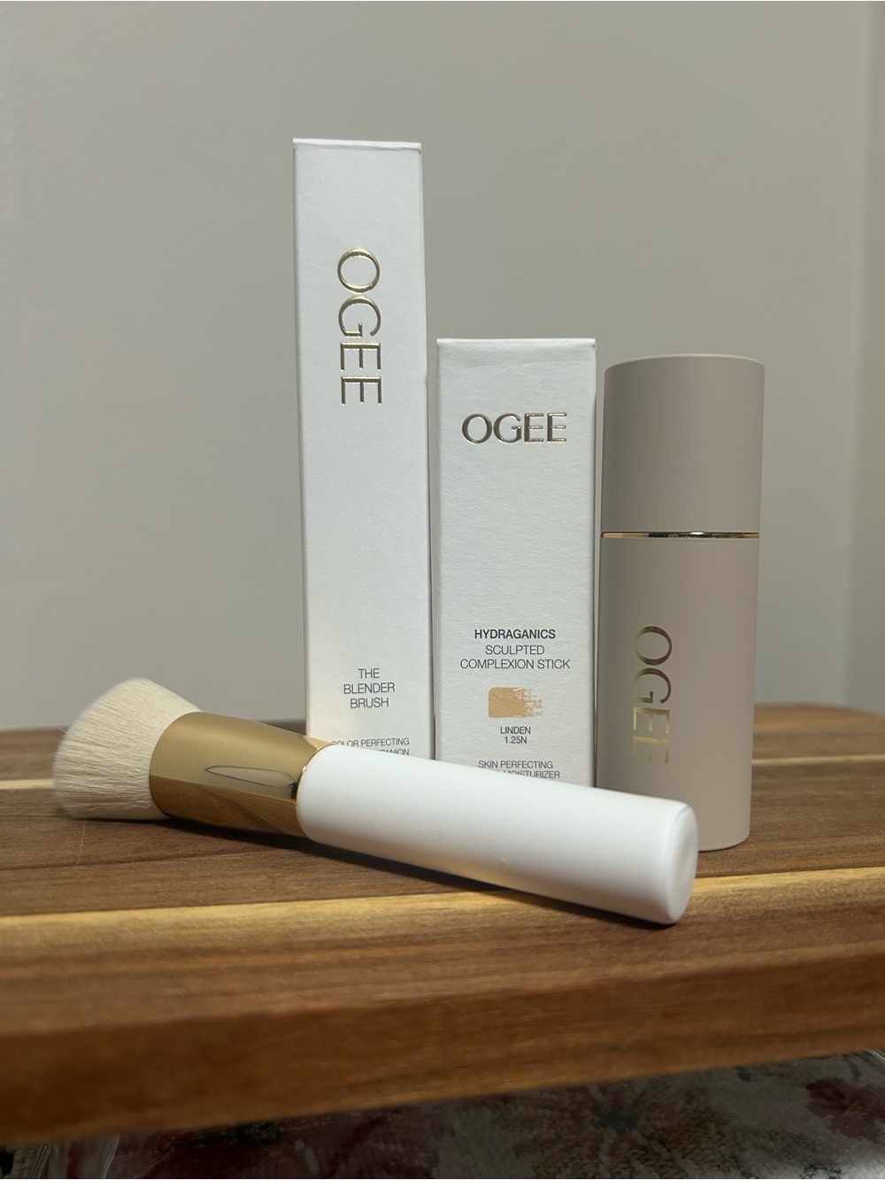 Ogee Complexion Stick + Blender Brush Bundle - NEW, Shade Linden 1.25N